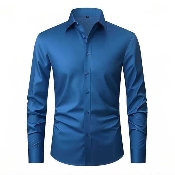 Men's Stretch Comfort Dress Shirt – Wrinkle-Resistant & Non-Iron, Breathable 4-Way Elastic Fabric, Classic Fit For Office & Business Casual_viptrois.com