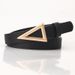 Internet celebrity popular women's belt version trendy triangle buckle belt snap buckle fashion versatile dress belt _viptrois.com