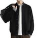 Two-Piece Men's Jacket Autumn Winter Cardigan Sweater Knitted Casual Versatile Stylish Trendy Fashion Base Shirt_viptrois.com