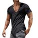 2025 Summer New V-neck T-shirt Casual Fashion Men's Wear_viptrois.com