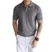 Men's Slim Fit V-Neck Polo Shirt – Breathable & Moisture-Wicking Summer Knit (Black/White/Grey/Beige/Army Green/Blue)_viptrois.com