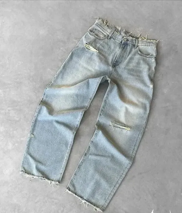 Baggy Jeans For Men Y2k Hip Hop Distressed Retro Black Pants Oversized Embroidery Harajuku Gothic Wide Leg Trousers Streetwear 240619_viptrois.com