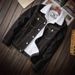 Trendy Men's Light Washed Denim Jacket With Fleece Lining, Slim Fit Winter Coat, Casual Streetwear For Youth_viptrois.com