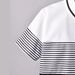 Kids Clothing boy's short-sleeved lapel contrast color T-shirt boy's striped children's white short-sleeved polo shirt two-piece suit_viptrois.com