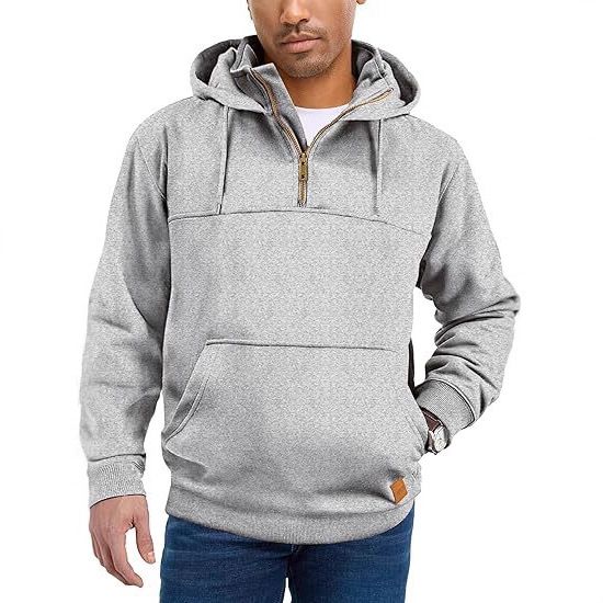 Men's Clothing Heavyweight Fleece Hooded Sweatshirt - Winter Warm Pullover Hoodie With Kangaroo Pocket, Casual Loose Fit For Outdoor & Streetwear_viptrois.com