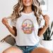 Easter Basket Decorated Eggs Womens 100% Cotton T-shirt Mens Tees Top Watercolor Holiday Tee_viptrois.com