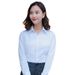 Women's Slim Fit V-Neck Long Sleeve Cotton Blouse Professional Office Shirt For Interview Workwear (Multiple Colors & Patterns Available)_viptrois.com