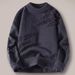 Men's Vintage Cable Knit Sweater - Fleece-Lined Crewneck Pullover For Winter & Fall (Black, Grey, Beige) - Oversized Relaxed Fit_viptrois.com