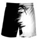 Men's Black And White Pattern 3d Printed Shorts Loose Beach Pants Fashion Casual Shorts _viptrois.com