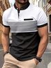 Unbeatable Quality 2025 Summer New Striped Stand Up Collar Short Sleeved Polo Men's Golf Henry Shirt_viptrois.com