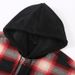 Men's Plaid Flannel Hooded Shirt With Fleece Lining, Oversized Fit, Long Sleeve Casual Shirt For Winter & Fall_viptrois.com