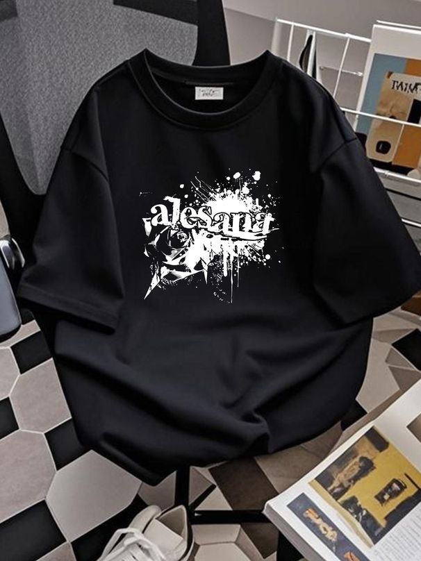 NEW Popular Alesana Black Rose Band Black Unisize T-Shirt AC1132 Casual Graphic Unisex Breathable Versatile Slightly Comfortable Soft Stretched_viptrois.com