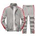 Men's Running Tracksuit Set | Zip-Up Hoodie & Joggers | Lightweight Polyester | Gym To Streetwear (Black/Navy/Light Gray)_viptrois.com