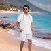Men's Clothing European And American Men's Linen Shirt Summer Thin Style Ami Khaki Hooded Short Sleeve Factory Direct Supply_viptrois.com