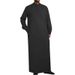 Men's Clothing Simple Long Stand Collar Button Muslim Robe_viptrois.com