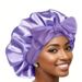 Women's Elegant Satin Sleep Cap With Bow Detail - Soft & Comfortable Nighttime Hair Protection - Breathable & Lightweight For All Seasons_viptrois.com