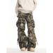 Men's Loose Fitting Cargo Pants Heavy Camouflage Long Trousers With Multi Pocket Design Retro Style For Spring Autumn_viptrois.com