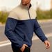 Men's Heavyweight Zip-Up Sweatshirt – Winter Stand Collar Casual Hoodie (S-XXXL, Color Block)_viptrois.com