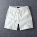 Men's Clothing Summer Solid Color Shorts Men's Workwear Elastic Waist Youth Work Wear Beach Sports Pants Shorts_viptrois.com