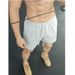 Unisex Vintage American Plaid Beach Casual Shorts Retro Versatile Trendy Drawstring Straight Leg Capri Pants_viptrois.com