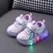 Mother & Kids Light Up Leather Sneakers For Girls Cartoon Princess Shoes Soft Soles Non-slip Toddler Shoes_viptrois.com