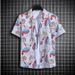 Men's Clothing Loose Short Sleeved Floral Shirt Beach Shirt Handsome Tops Men's Clothing_viptrois.com