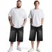 Summer Versatile Men's Jeans Wide Leg Straight Leg Comfortable Cool Commuting Shorts 5 Point Pants_viptrois.com