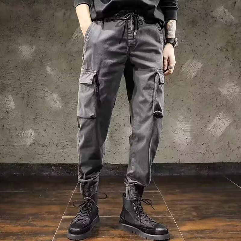 Men's Slim Fit Cargo Pants Tactical Military Green Sporty Casual Tapered Leg Long Pants For Spring Autumn_viptrois.com