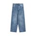 Man's clothing Fashion brand highlighted letters front and back printed casual solid color jeans for men and women_viptrois.com