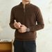 Autumn Winter New RL Pony Stand Collar Zipper Pullover Paul Sweater Men's Pure Cotton Embroidered Knitwear_viptrois.com
