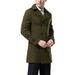 Man's clothing Men's tweed solid coat double breasted epaulette coat trench coat_viptrois.com