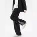 Men's Spring Loose Fit Straight Leg Sweatpants Versatile Casual Long Pants with Three Stripes American Style for Men_viptrois.com