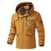 Men's Multi-Pocket Detachable Hood Jacket – Lightweight Polyester Workwear Coat With Utility Design For Spring & Autumn Outdoor Travel_viptrois.com