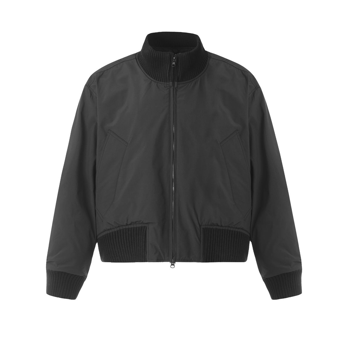 Shikuo 0177 Winter American Style Casual Oversized Stand Collar Bomber Jacket Black Warm Short Cotton Coat Trendy_viptrois.com