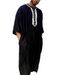 Men's Clothing Men's Black Long Sleeve Classic Embroidered Robe Men's Casual Black_viptrois.com