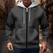 Cross-Border Foreign Trade New Men's Zipper Hooded Long Sleeve Solid Color Top Fleece Casual Sports Fashion Sweatshirt_viptrois.com