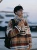 Pure Fair Isle Jacquard Christmas For Men Japanese Lazy High-End Thickened Retro Inner Winter Knit Sweater_viptrois.com