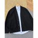 Men's Clothing Men's Waffle Knit Cardigan - Oversized V-Neck Open Front Jacket (Black/Grey, M-XXXL)_viptrois.com