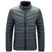 Men's Stand Collar Quilted Jacket – Lightweight Winter Coat With Cotton Fill (Black/Grey/Dark Blue, Sizes XS-XL)_viptrois.com