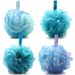 AmazerBath Loofah Sponge 75g/Piece, Exfoliating Bath Sponge Body Scrubber - Loofa Set Of 4 Flower Color (Large, Green-Purple)_viptrois.com