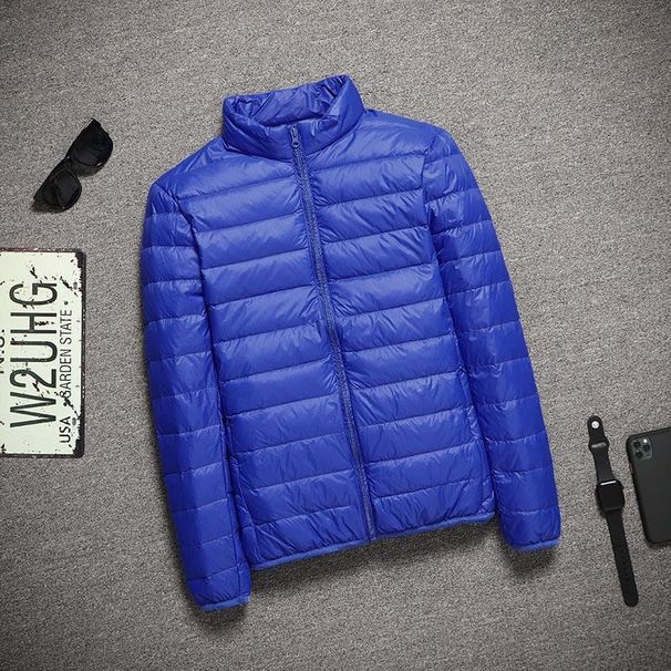 Lightweight Autumn Winter Extra Large Size Short Ultra-Thin Sports Men's Down Jacket Stand Collar Coat_viptrois.com