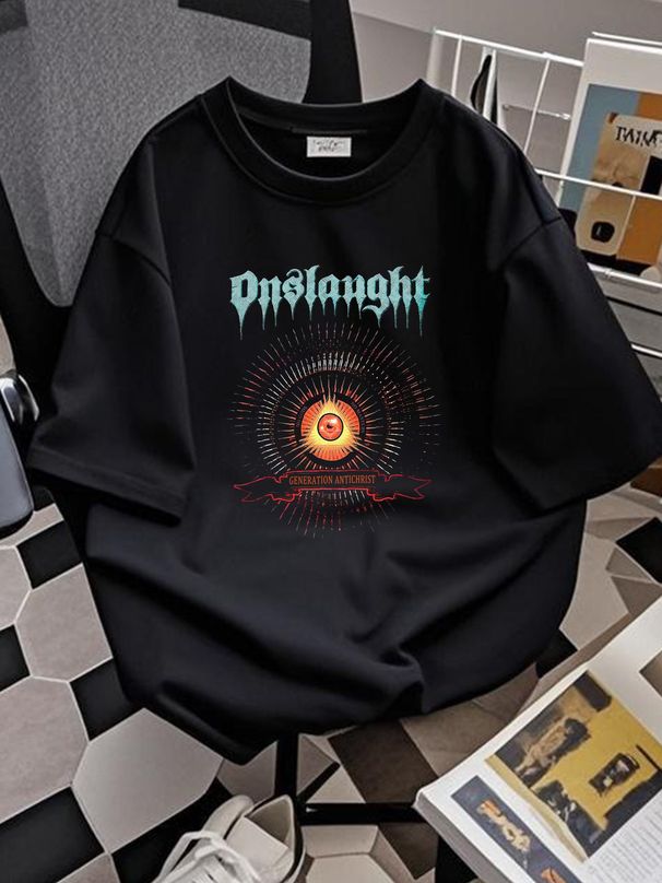 Men's Onslaught Generation Antichrist T-shirt Small Black Slightly Stretched Soft Designer Clothes Stylish Streetwear Graphic Comfortable Homme_viptrois.com