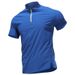 Men's Clothing Short Sleeved Open Tube Polo Shirt Quick Drying Half Zip Stand Up Collar Sports T Shirt Fitness Top_viptrois.com