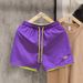 Unisex Quick-Dry Color Block Sport Shorts - Breathable 3/4 Length Athletic Running Shorts For Men And Women_viptrois.com