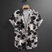 Men's Clothing New Irregular Print Short Sleeved Shirt_viptrois.com