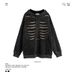 Men's Clothing Retro High Street Washed Distressed Hole Hooded Sweatshirt Men's Loose Large Size Men's Fashion Brand Autumn And Winter_viptrois.com