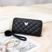 Vintage Long Wallet With Butterfly Hardware & Quilted Design - Elegant Chanel-Inspired Coin Purse With Pompom Charm & Multi-Card Slots_viptrois.com
