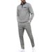 Men's Casual Sports Suit Spring Autumn New All Match Solid Color Lapel Waffle Outdoor Clothing Set_viptrois.com