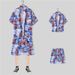 Men's Clothing Summer Beach Style Loose Shirt Hawaiian Casual Suit Men's Printed Two Piece Suit_viptrois.com