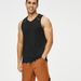 Sports Sweatwicking Quick Drying Training Subsize Reflective Stripe Elastic Mesh Red Men's Sleeveless Tank Top New Style_viptrois.com